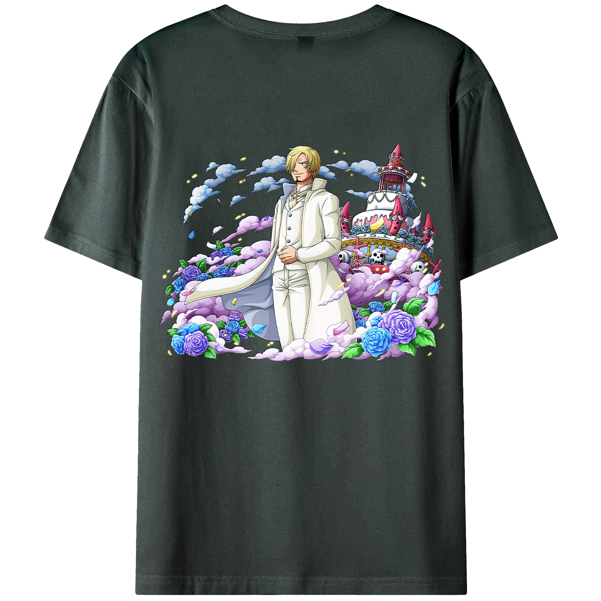 （画像用） ワンピース サンジ ONE PIECE Sanji 綿100％ メンズ半袖Tシャツ（バックプリント） 通気性